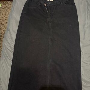 Black Maxi Pencil Skirt for Work